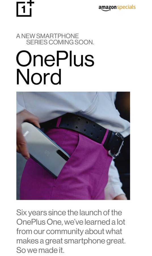 [AŽURIRANJE:  Teaser Video] OnePlus Nord stvarna slika pojavljuje se na Amazon Indiji, predbilježba kreće uskoro
